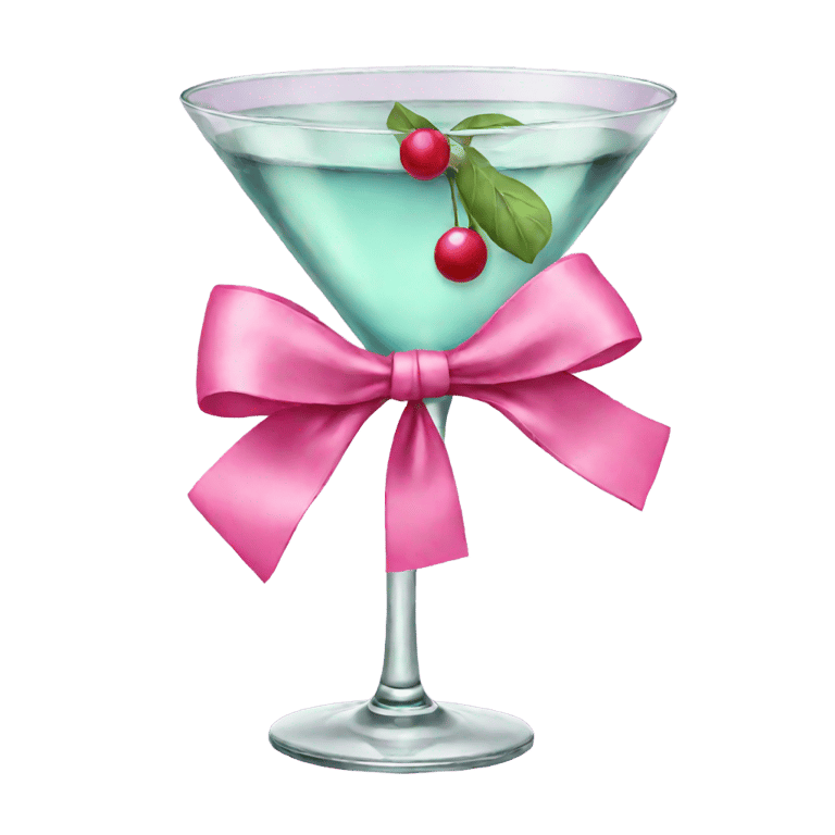 genmoji: Martini with pink bow