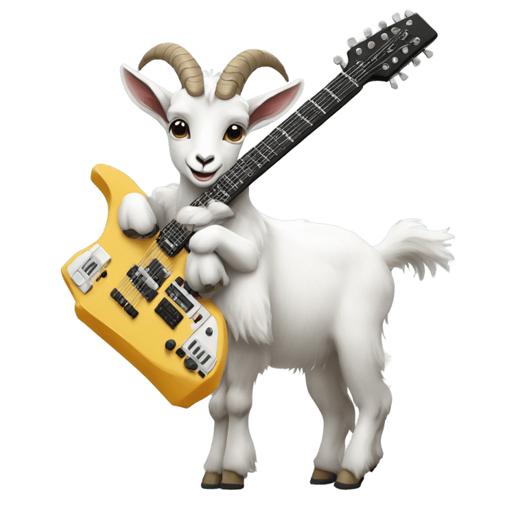 genmoji: A goat playing a Yamaha shs200 keytar