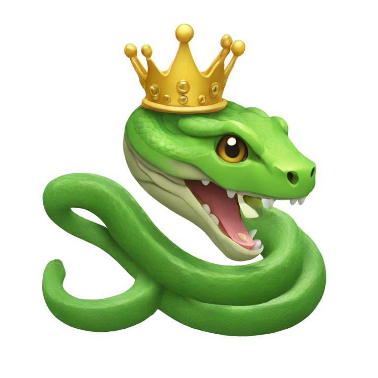 genmoji: A snake with a crown with bolts on the crown