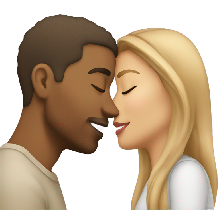 genmoji: people kissing (medium light skin tone person & Medium light skin tone Woman)