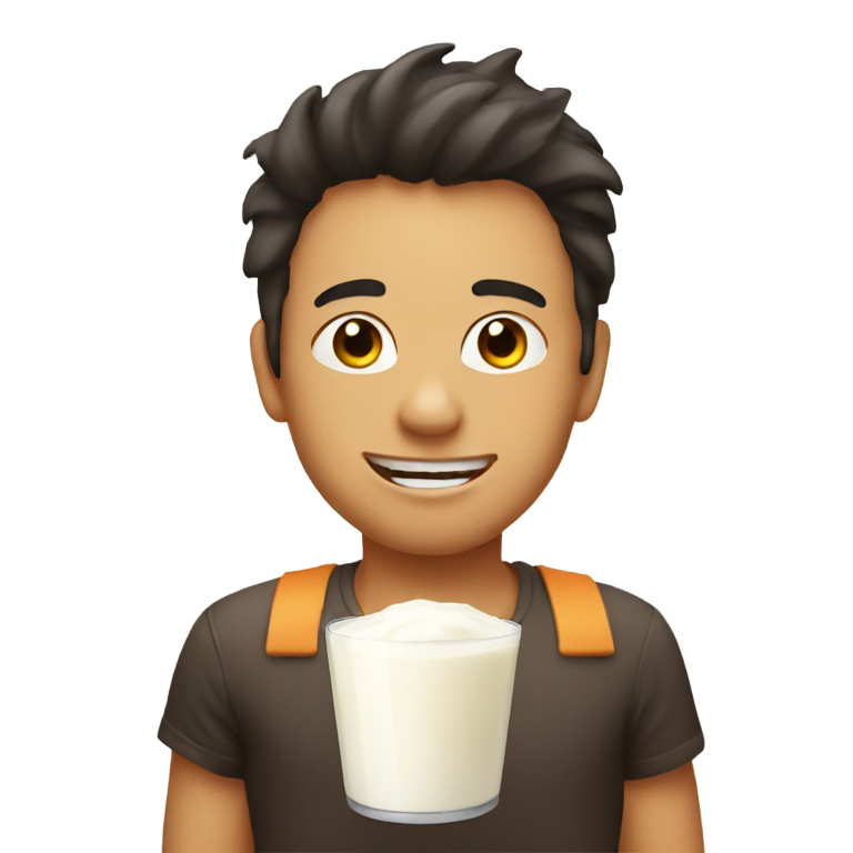 genmoji : Émoji visage chaud avec du lait à l'arrière