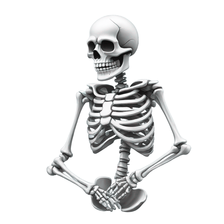 genmoji: skeleton made out of chrome