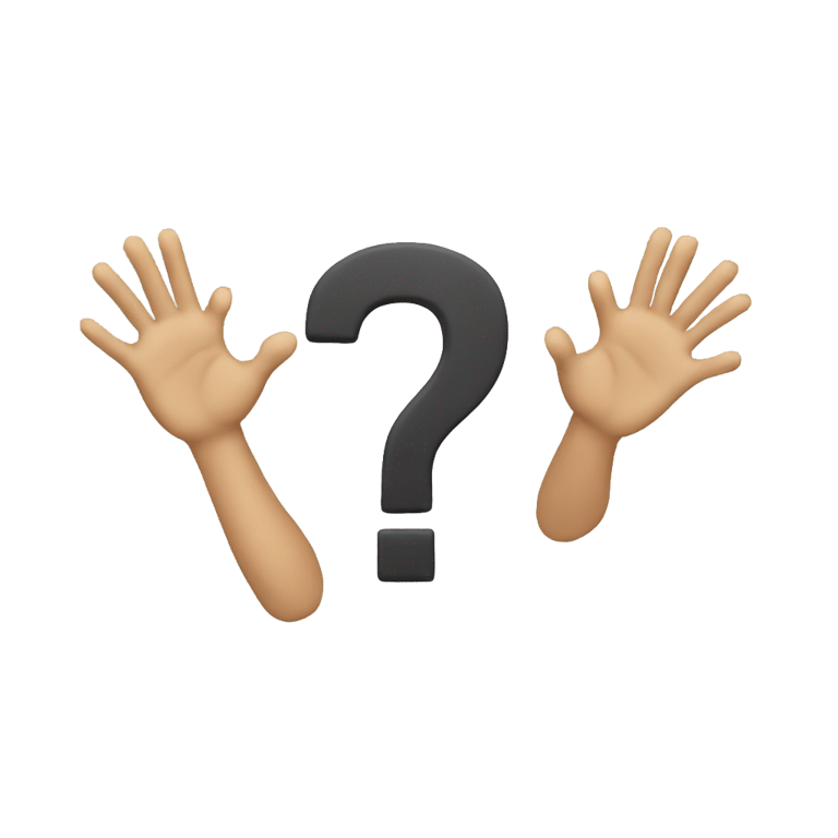 genmoji: Person making a question mark symbol with their arms