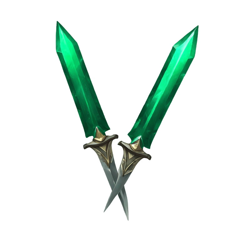 絵文字：2 crossed emerald daggers