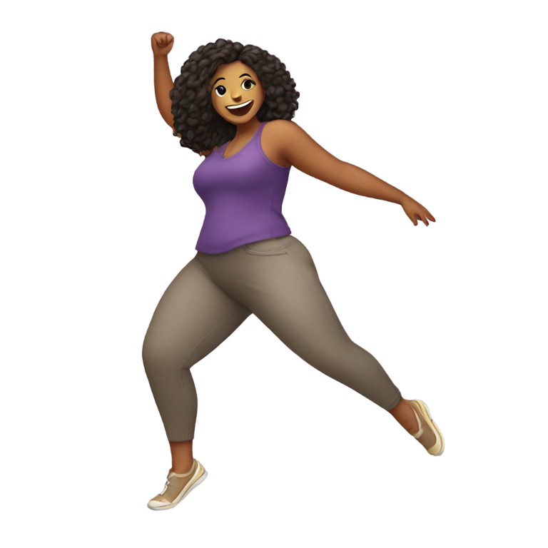 genmoji: A curvy girl dancing