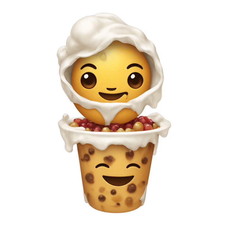 genmoji: couquete emoji holding boba