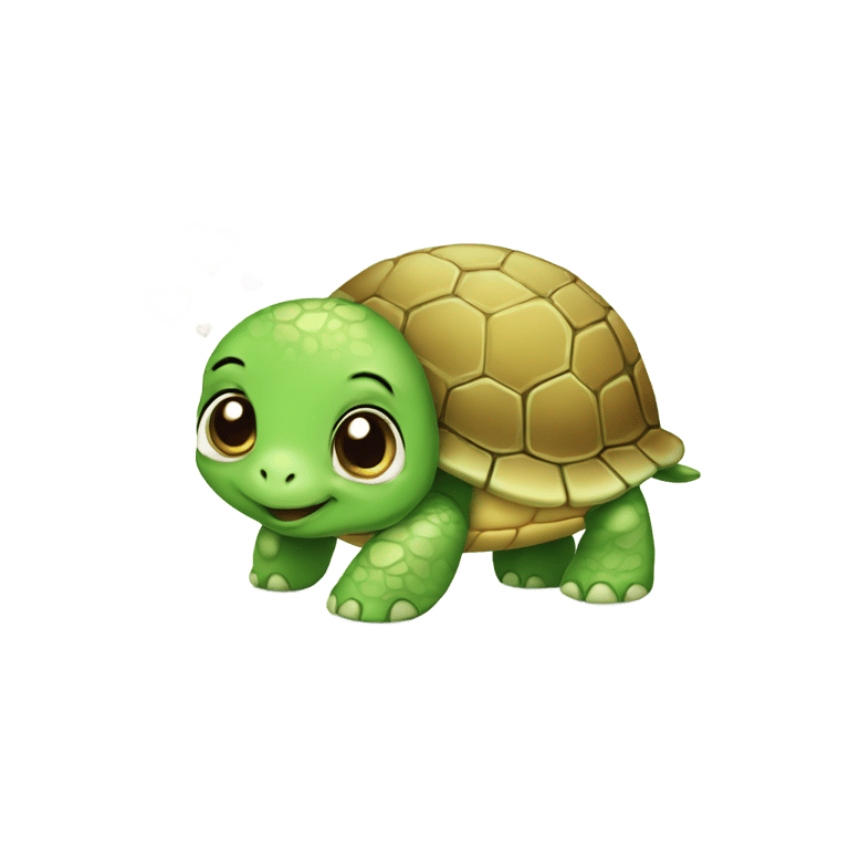 genmoji: Cute baby turtle with heart eyes