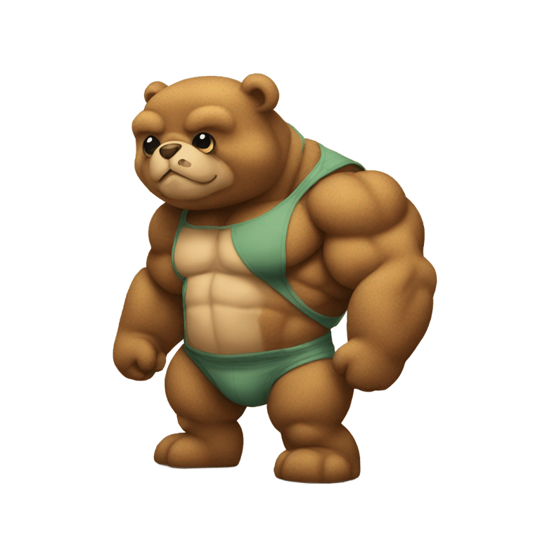 絵文字：Bodybuilder teddy bear turtle