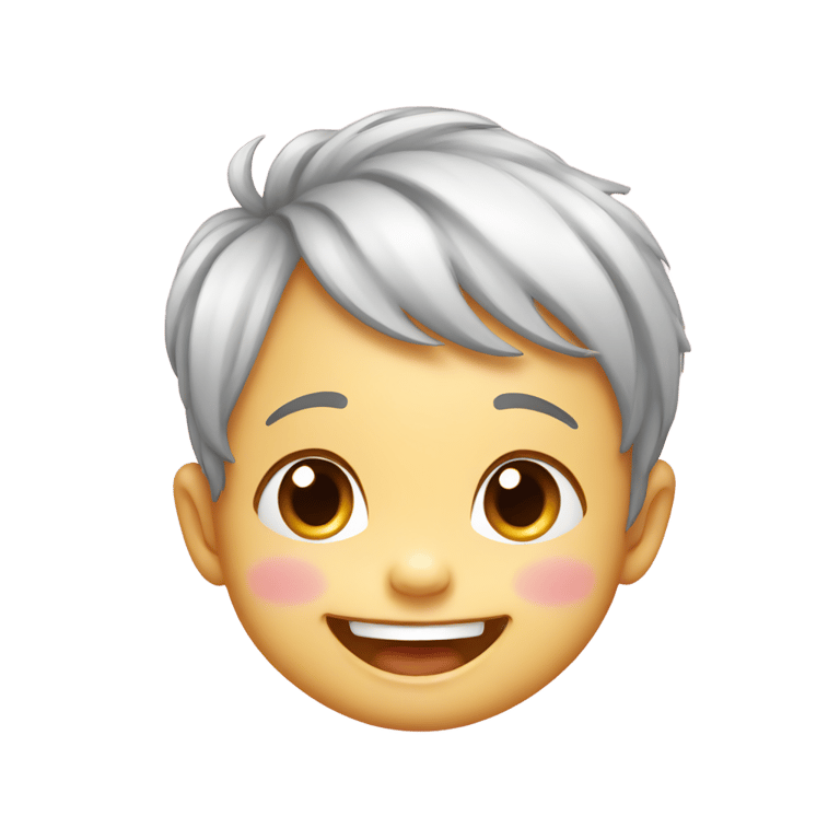 genmoji: Cute face, laughing baby, portrait