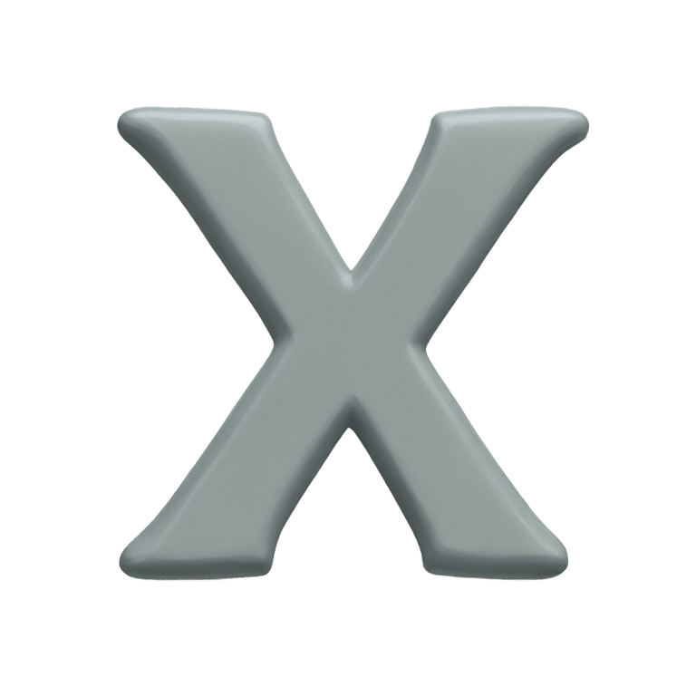 genmoji: Letter x made out of xanadu gray paint