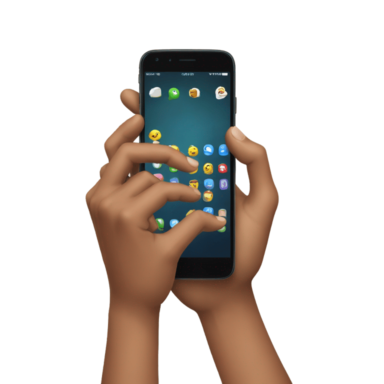 genmoji: One hand ready to keep a phone