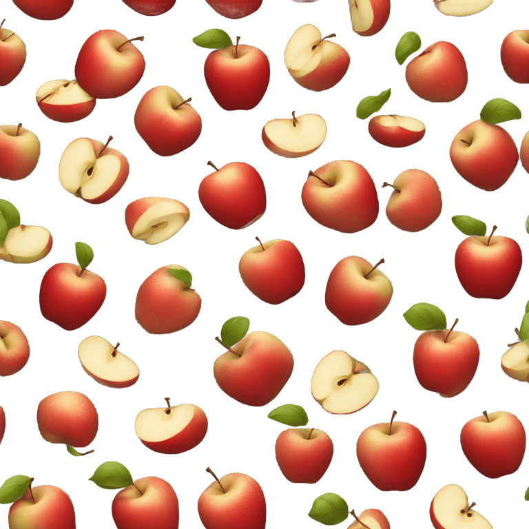 genmoji: a bitten red apple with a happy face.