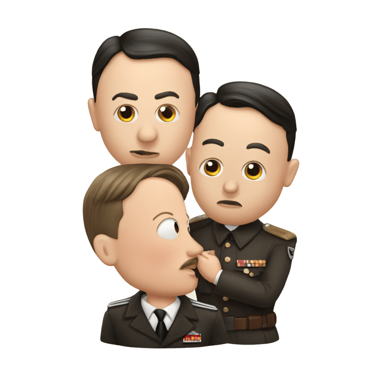 genmoji: hitler and the nazi and elon musk both kissing hitler