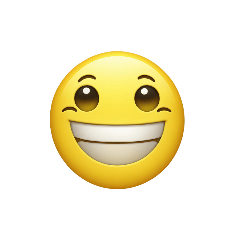 genmoji: A yellow smiley face with eyes locked in together and a cute smile