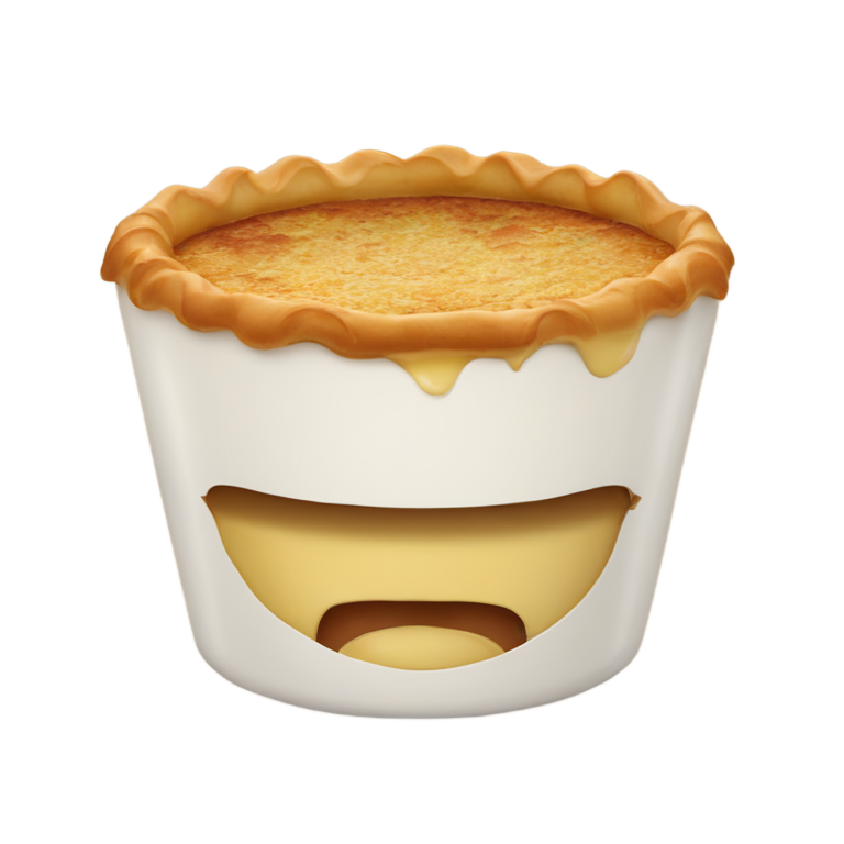genmoji: Une tranche de pâté croûte avec des jambes, bras, yeux