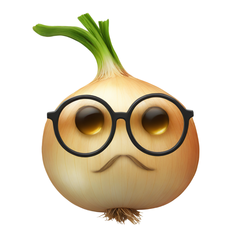 genmoji: Лук который с очками, усами и большим носом