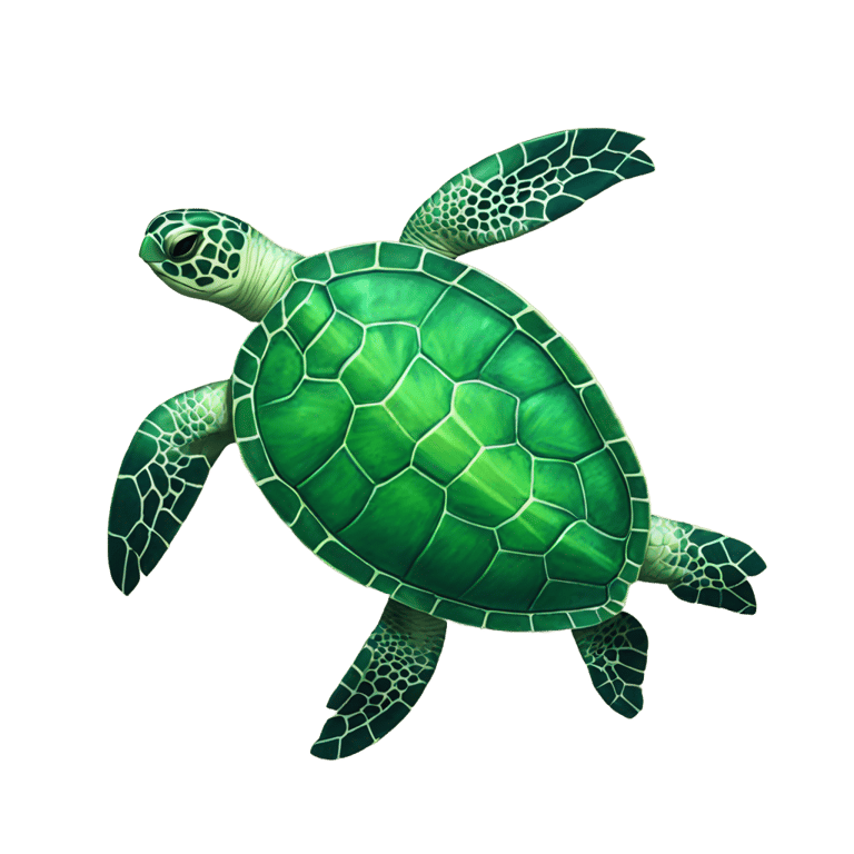 genmoji: Sea turtle from above