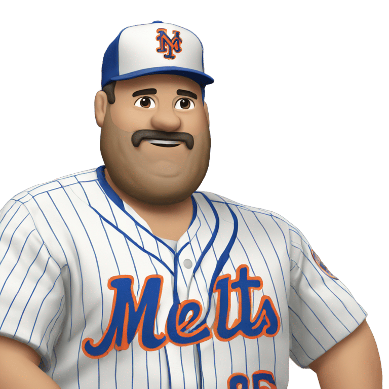 genmoji : Big italian man loving the mets