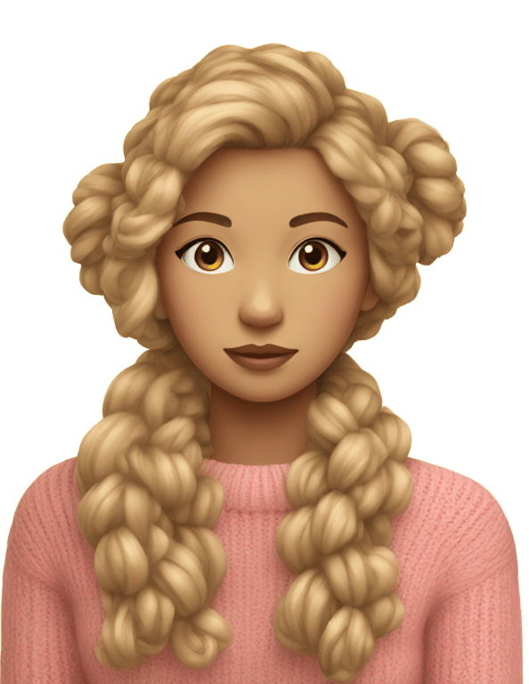 genmoji: Teenage Girl in Pink Knit Sweater