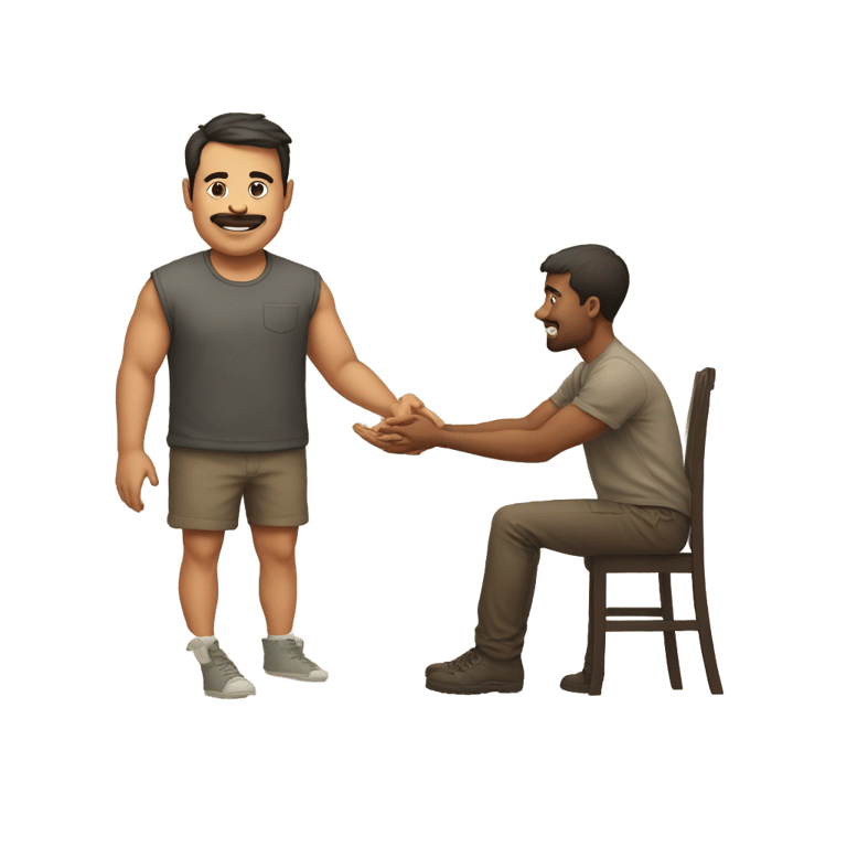 genmoji : A Man is So Big Compared to Earth