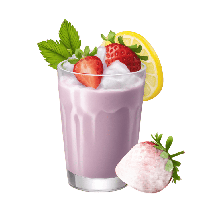 genmoji: strawberry açaí base, coconut milk, and ice Lemonade