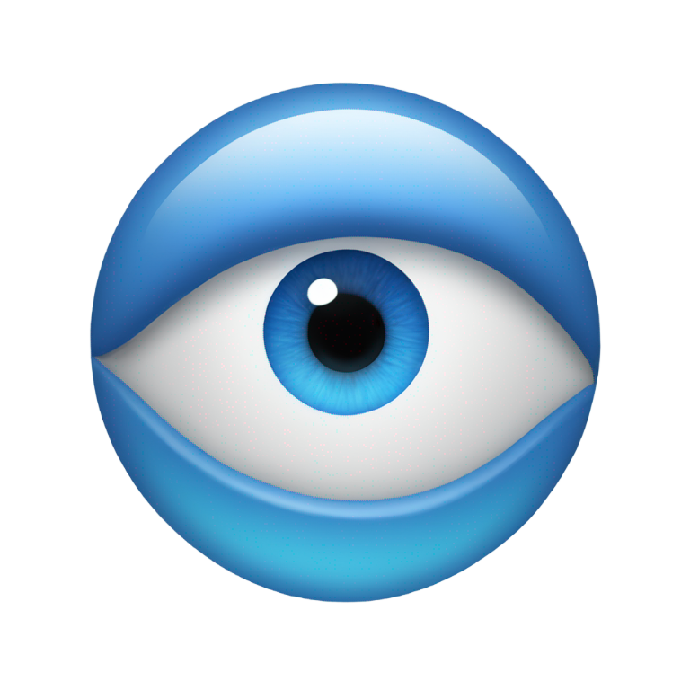 genmoji: simple blue erudite eye graphic