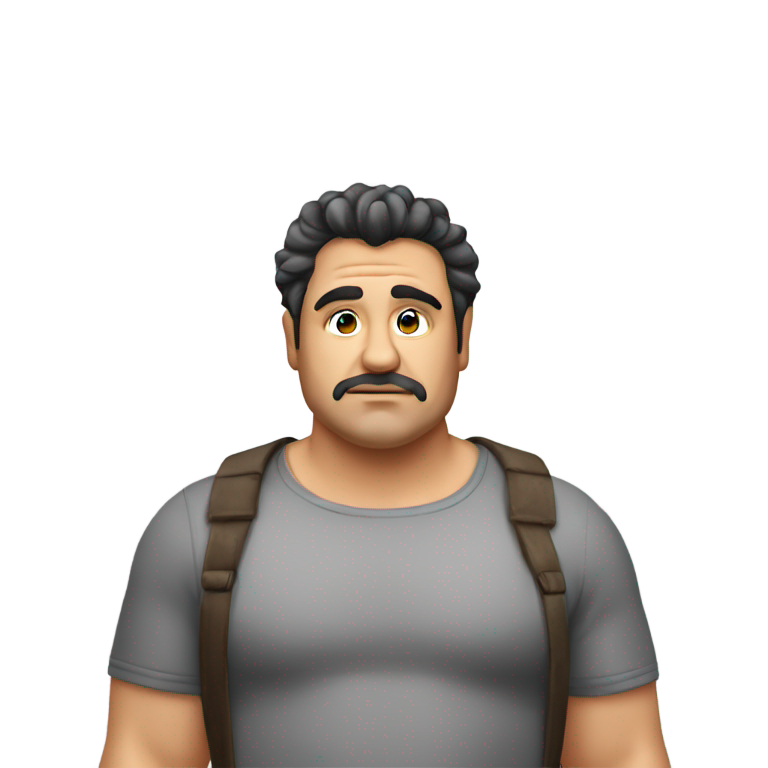 genmoji: uomo obeso che non fa nulla