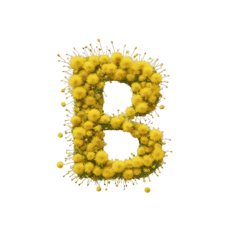 genmoji: Letter d made out of dandelion paint