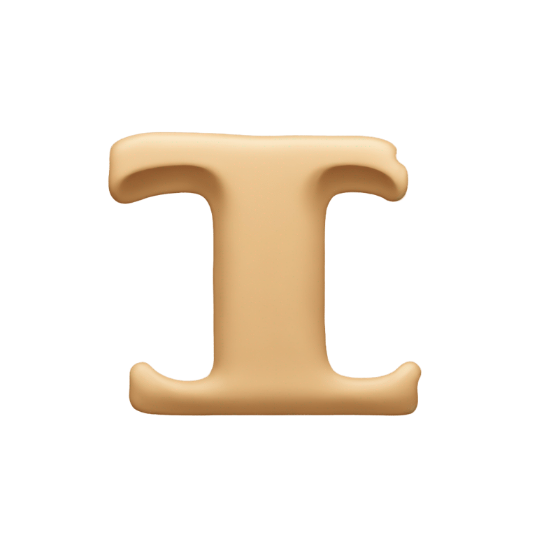 genmoji: Letter t made out of tan paint