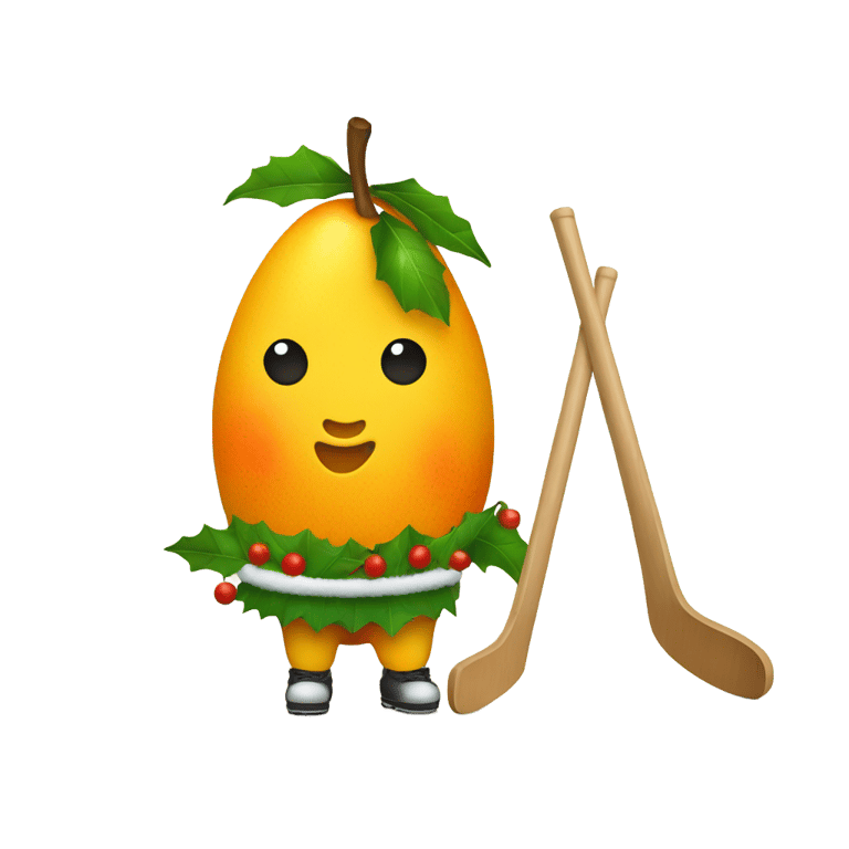 genmoji: Mango Christmas Hockey