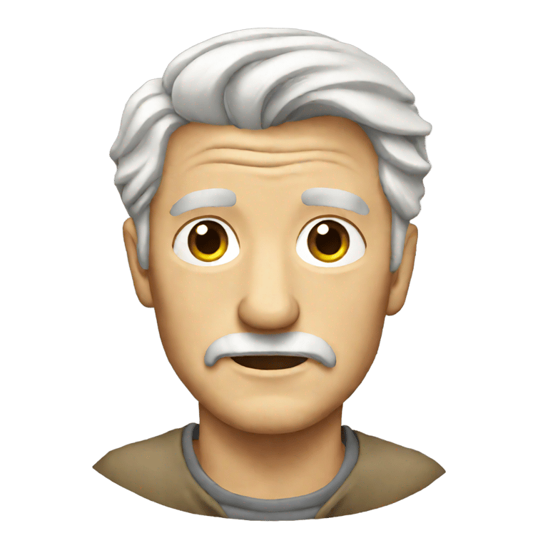 genmoji: old man blonde hair mostly grey, wrinkly