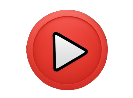 genmoji: a red circular play button with a pipe behind it