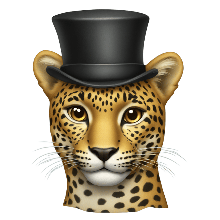 genmoji: A leopard with a magician hat