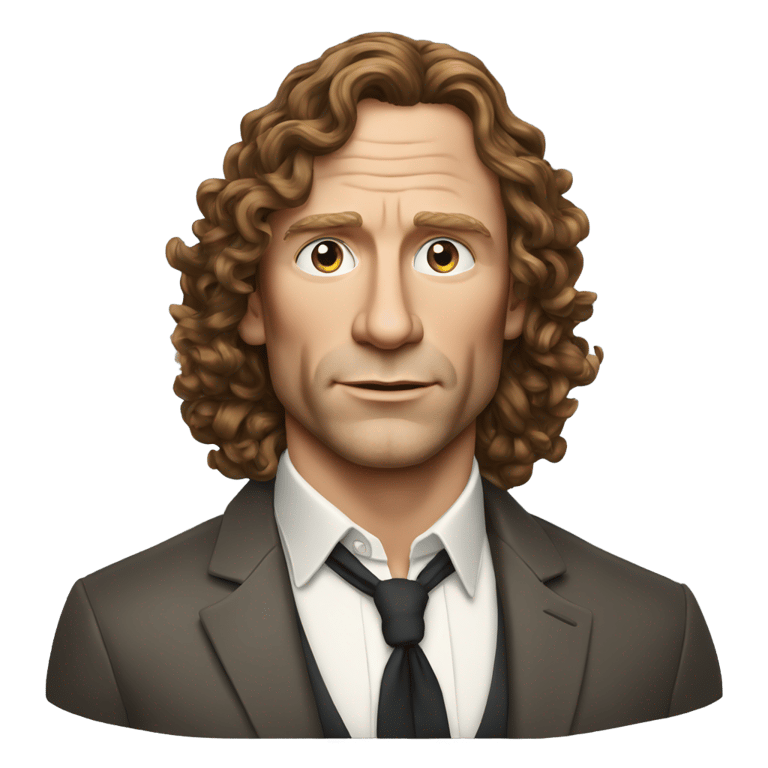 絵文字：daniel craig with long brown curls