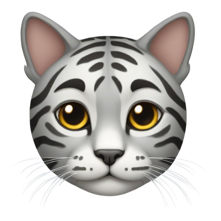 genmoji: a cat that looks like a grey tiger