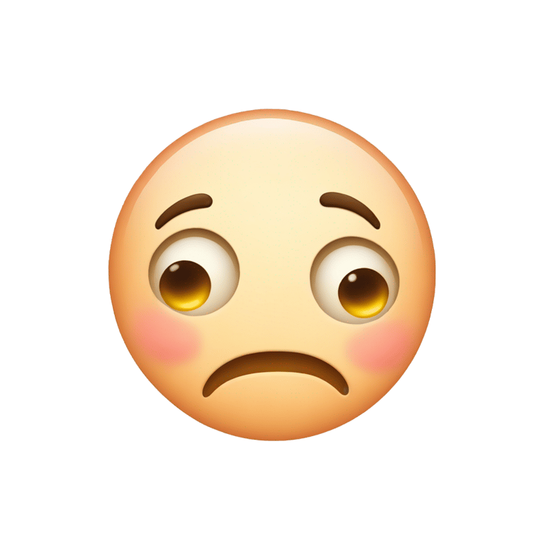 genmoji: Blushing emoji with bulging cheeks and a cheeky face with eyes looking up to the left