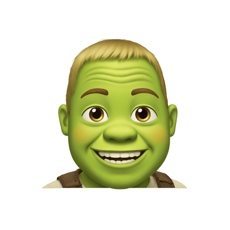 genmoji: Shrek with down syndrome