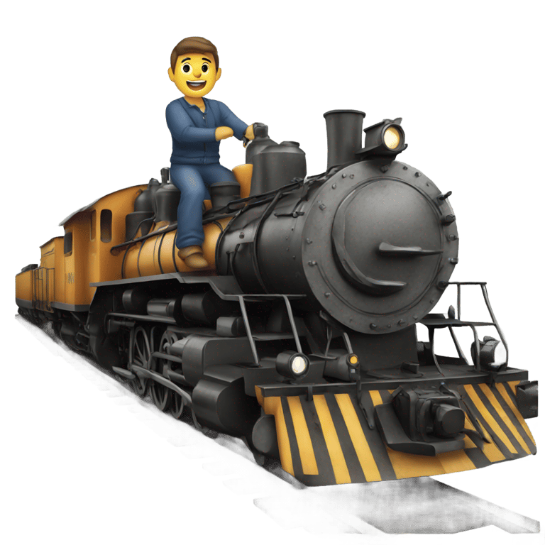 絵文字：a man on a locomotive