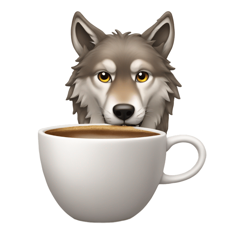 絵文字：Wolf in coffee unrealistic