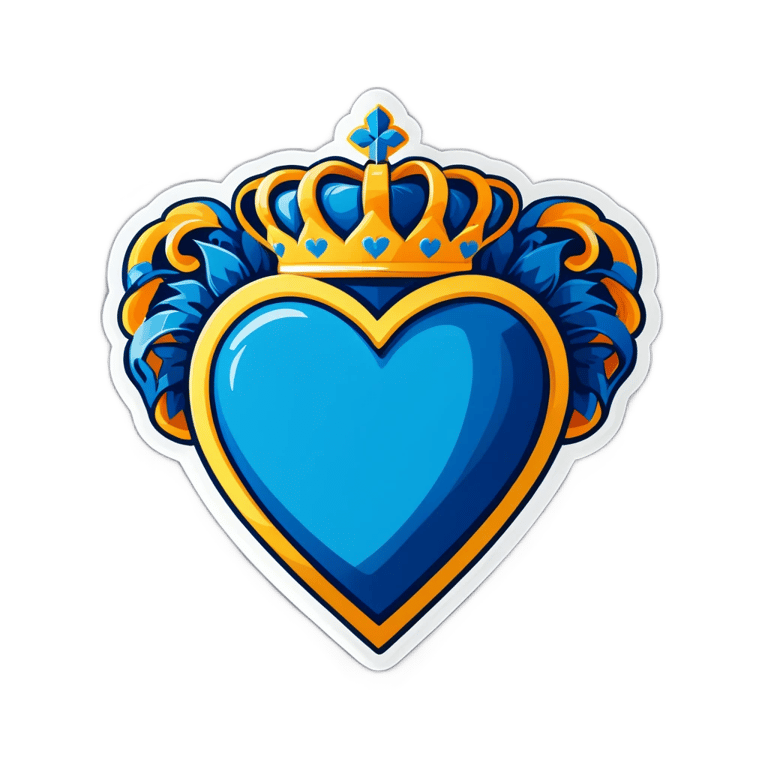 genmoji: Cœur bleu avec couronne