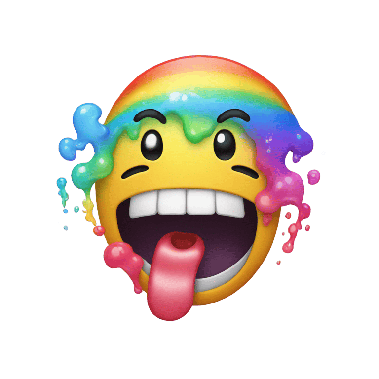 genmoji: rainbow coming out of a mouth