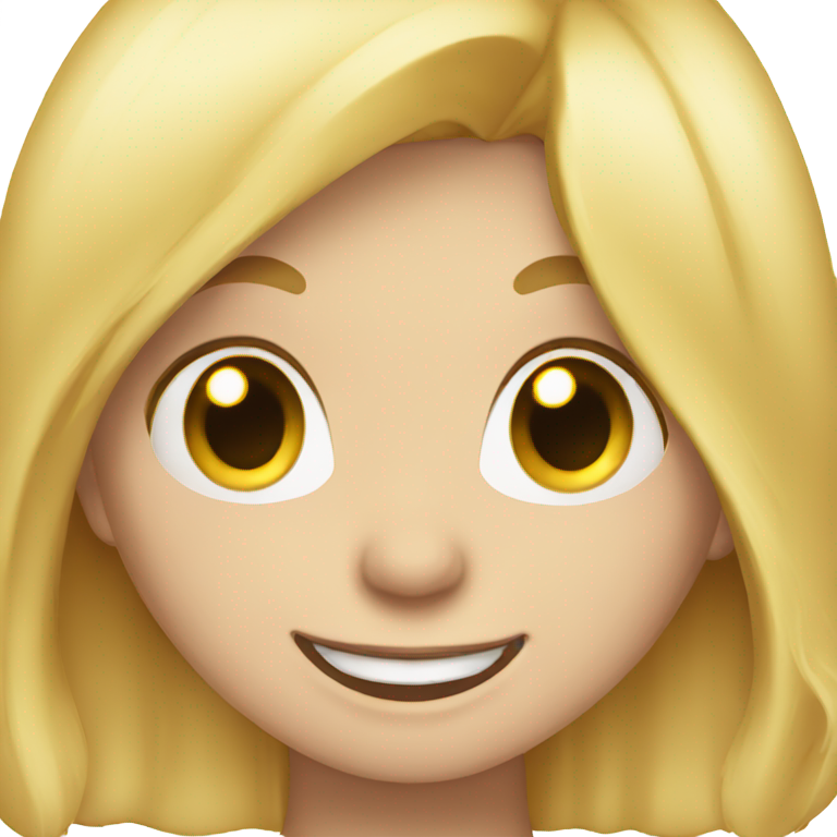 genmoji : Fille aux cheveux blonds riant les yeux fermés avec des larmes
