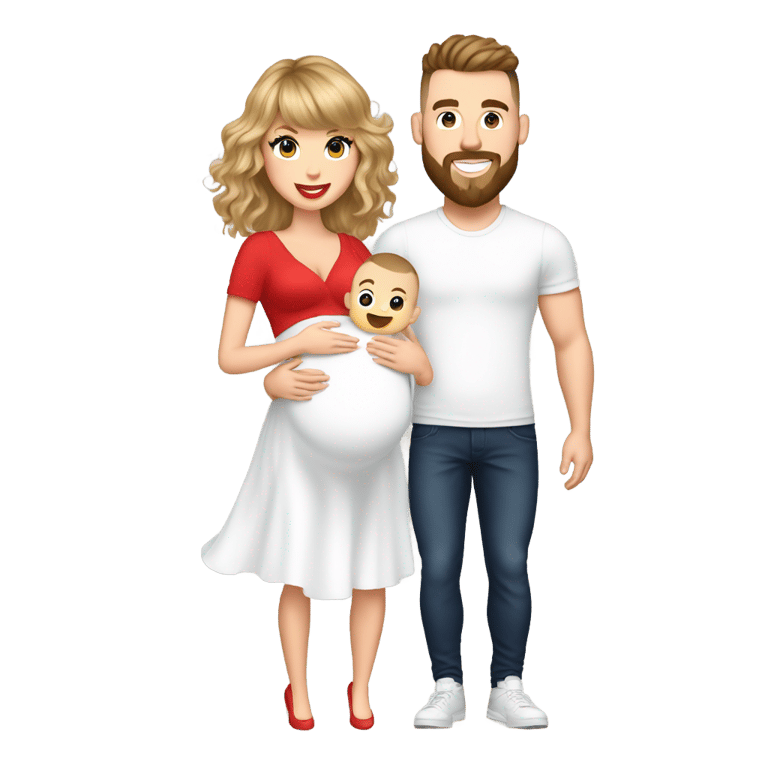 genmoji: Taylor Swift and Travis Kelce having a Baby