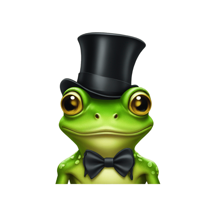 genmoji: Frog with a top hat