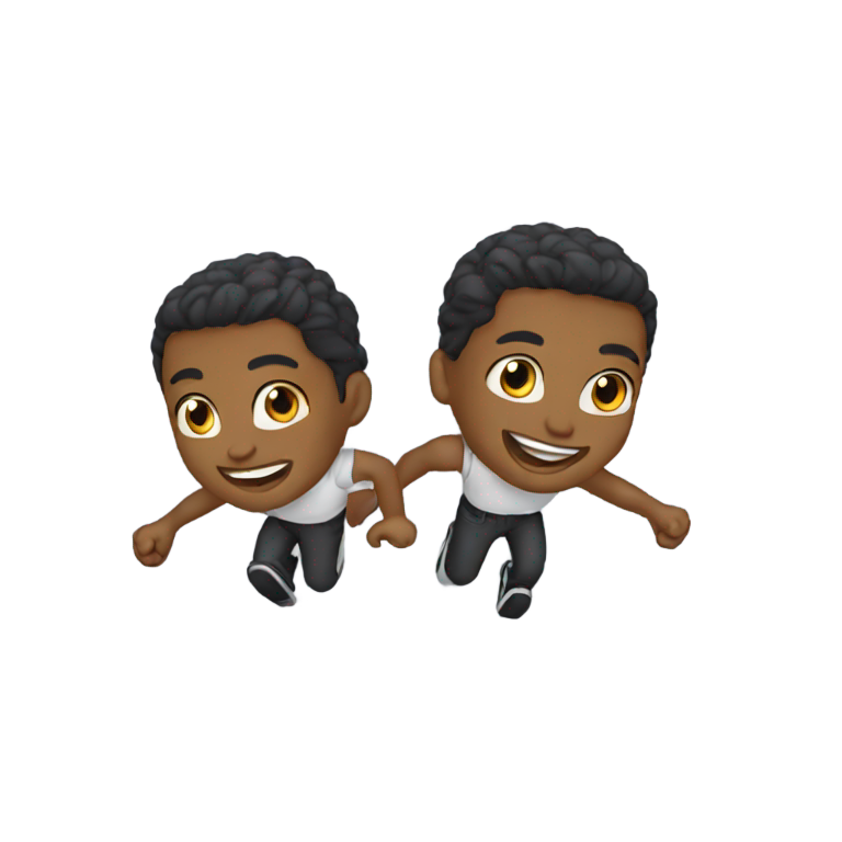 genmoji: 2 jumping niggers