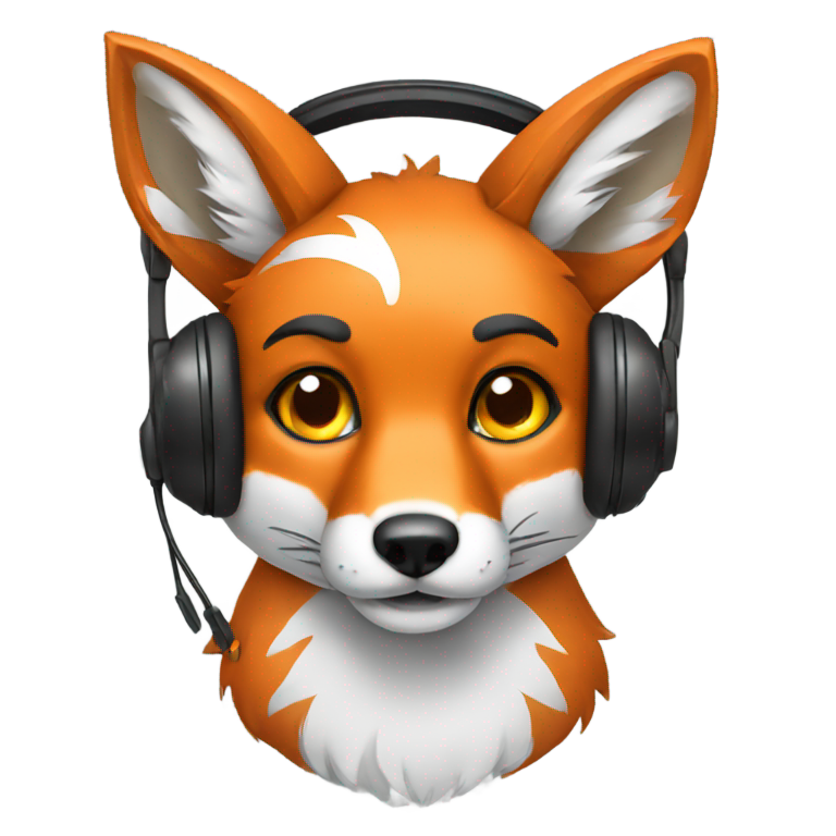 genmoji: a fox wearing a headset