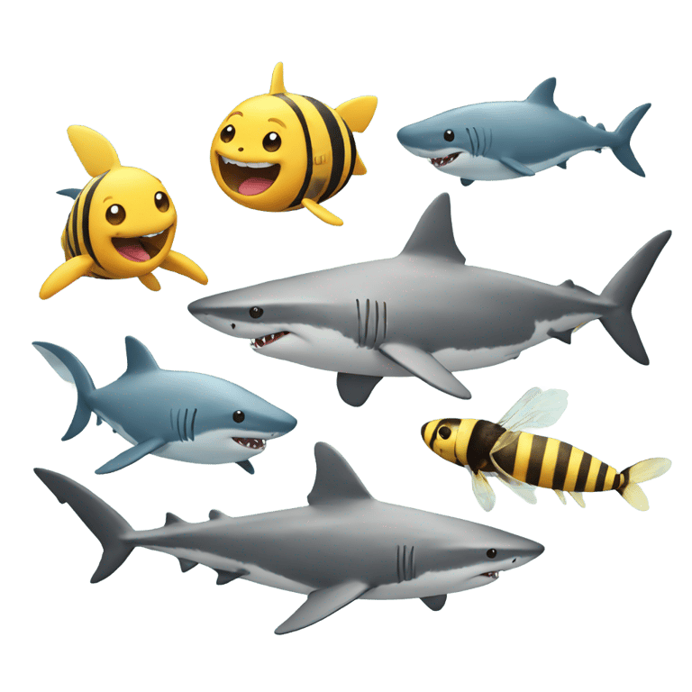 genmoji: Shark, bear, bee