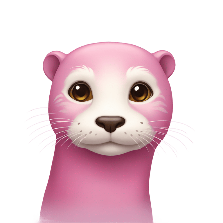 genmoji : pink and white otter