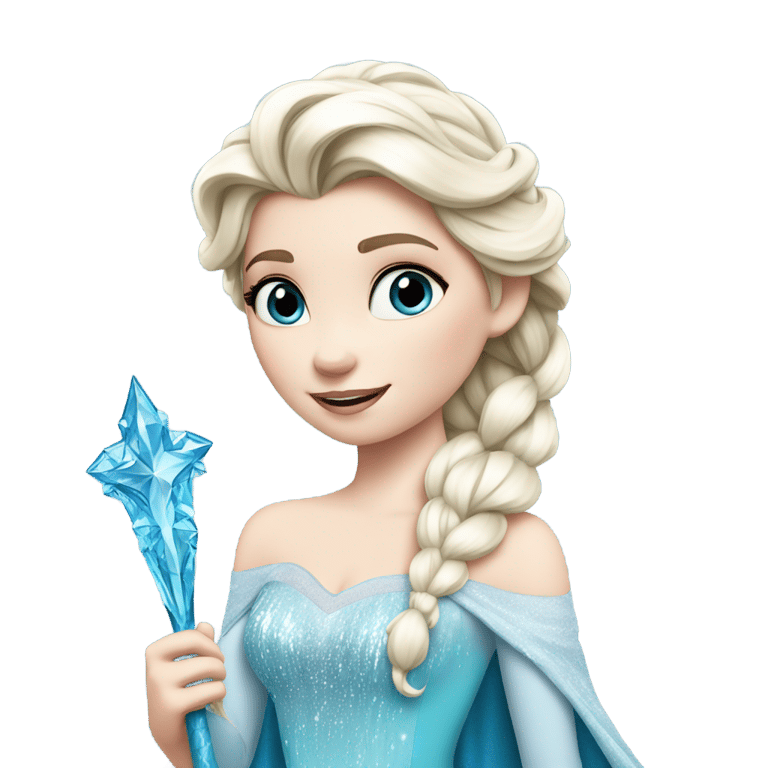 genmoji: Elsa holding  blue latter A