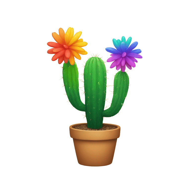 genmoji: RAINBOW Cactus